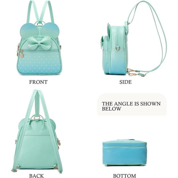 Bowknot Polka Dot Mini Backpack And Convertible Shoulder Bag Purse for Women - Picture 5 of 7